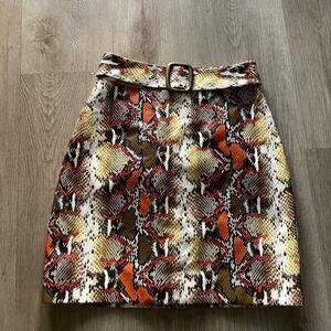 song of style bennett faux snakeskin embossed belted mini skirt size XS NEW